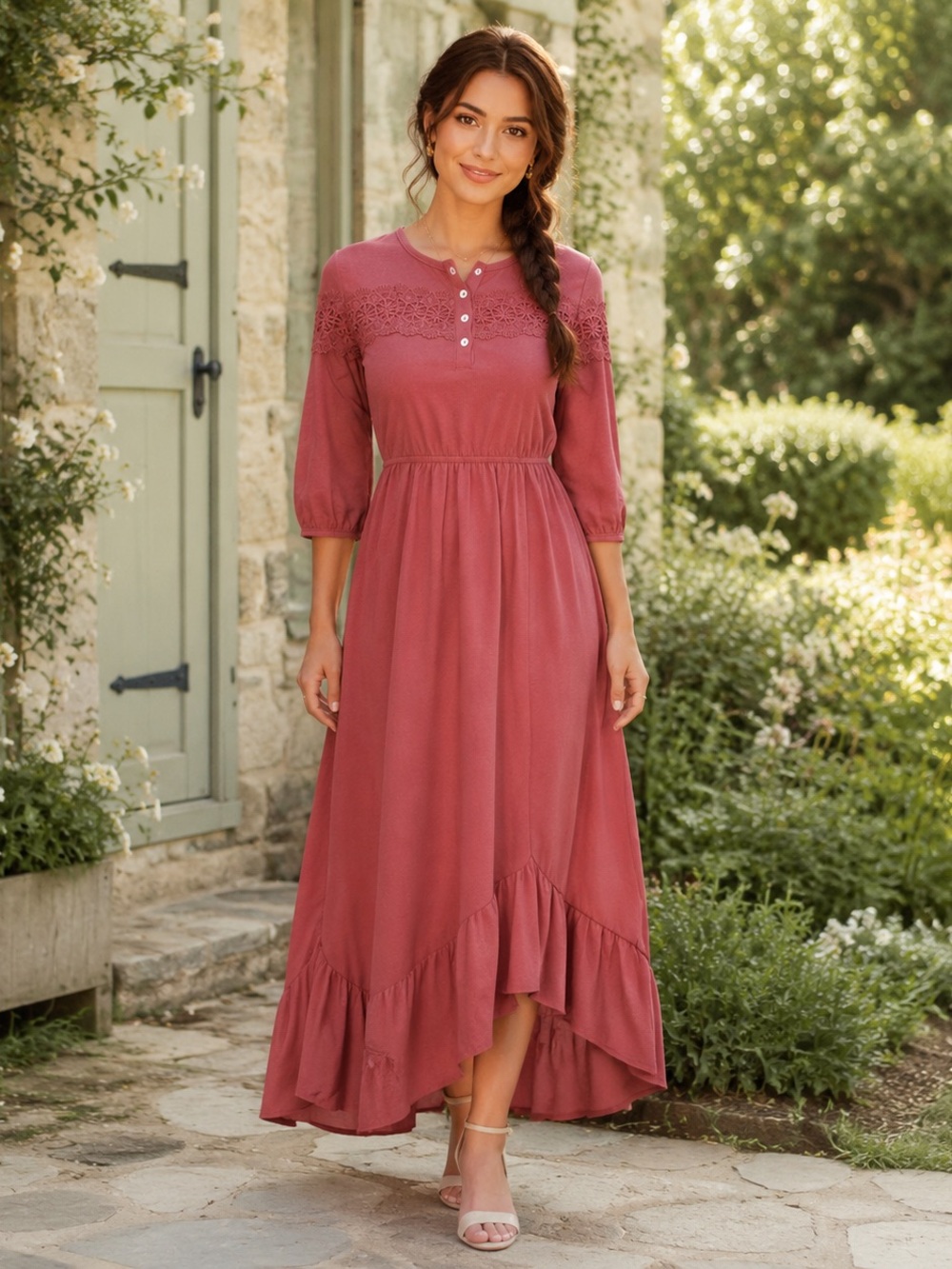 JOYFOLIE Collection | MIA JOY Berry Bohemian Lace Dress, NWT- Size 12